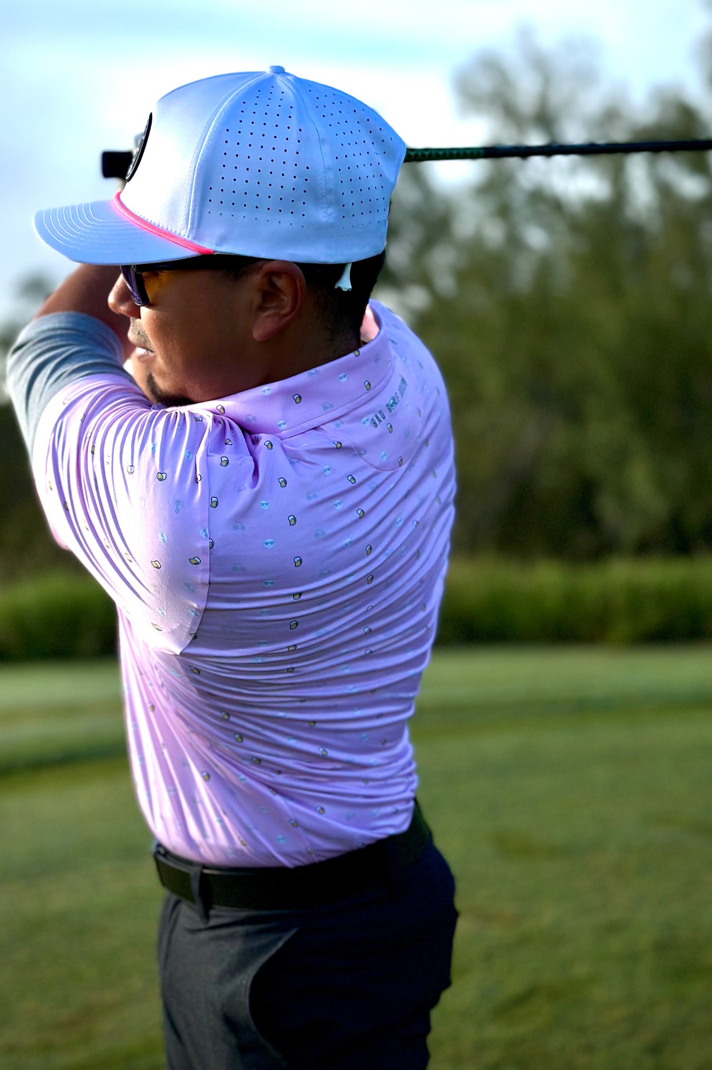 Brew Performance Men's Polo | Pink Brew Polo | BAD GOLF BRAND