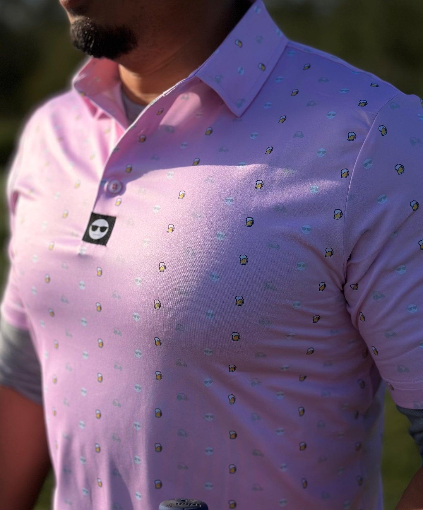 Brew Performance Men's Polo | Pink Brew Polo | BAD GOLF BRAND