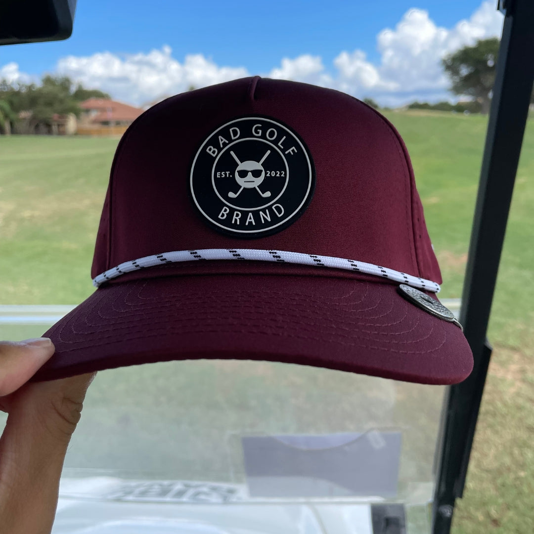 Deep Maroon Hat | Maroon Bucket Hat | BAD GOLF BRAND