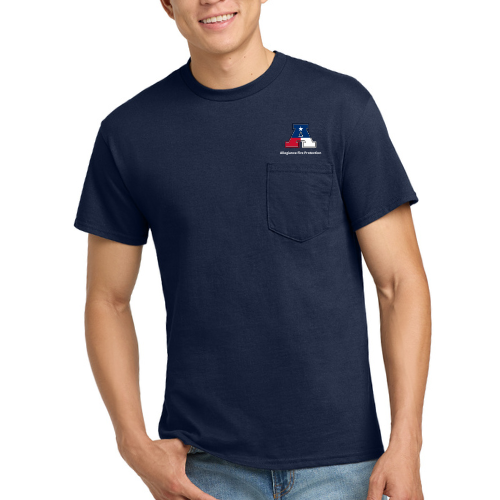 Gildan 100% Cotton T-Shirt with Pocket / Logo Left Chest